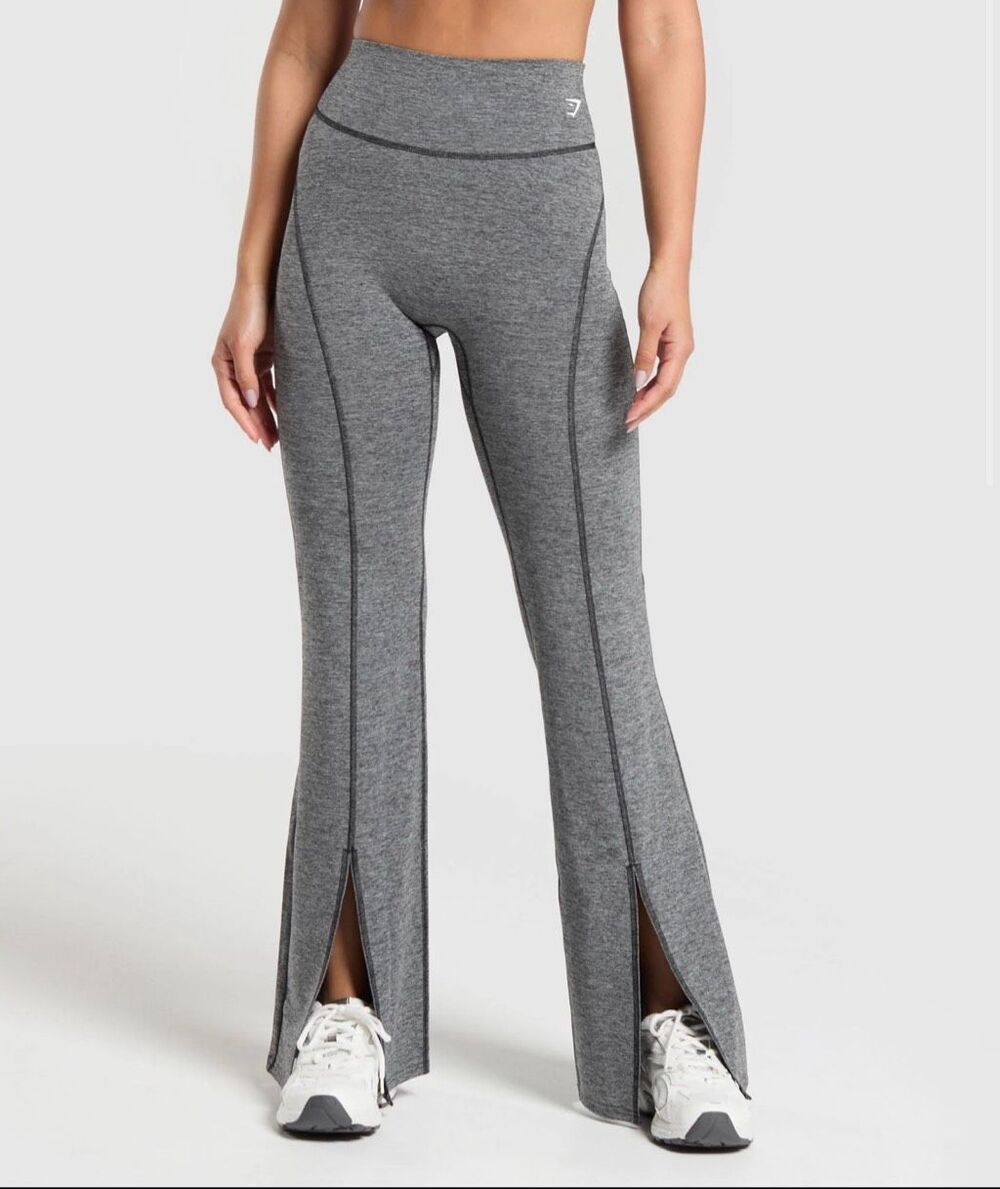 Gymshark Gym Shark Marl Flare Flared Leggings Gray New Sold Out Medium